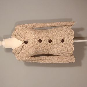 BCBGMAXAZRIA Women's Knit Tan Big Button Cardigan Large